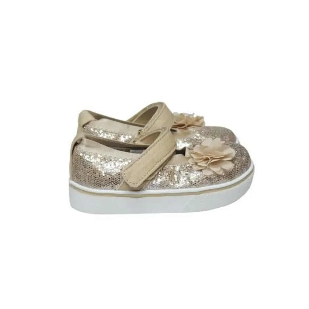 Wonder Nation Toddlers Sparkly Glitter Shoes Casual Mary Jane Shoe Gold Size 5‎